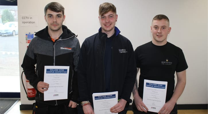 Students from South Eastern Regional College (SERC) recently tested their skills against each other in an intercampus competition for both Fire Engineering and Security Engineering. 